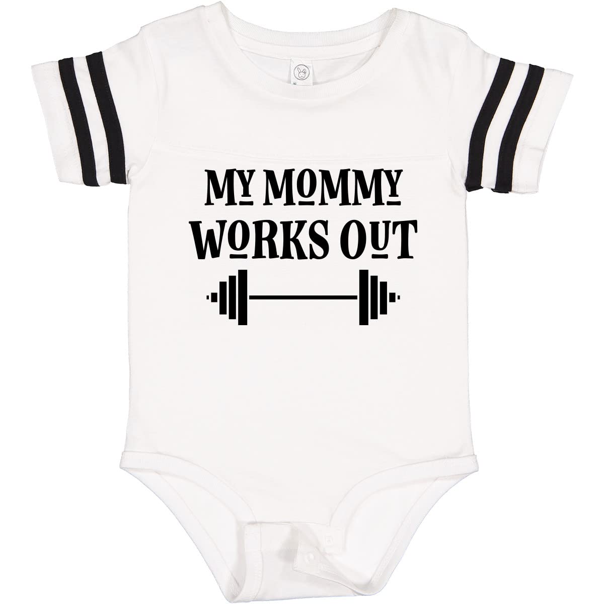 Inktastic Exercise My Mommy Works Out Baby Bodysuit - Cute Workout-Themed Infant Onesie for Active Moms - Perfect for Gym, Yoga & Mother-Baby Bonding Activities