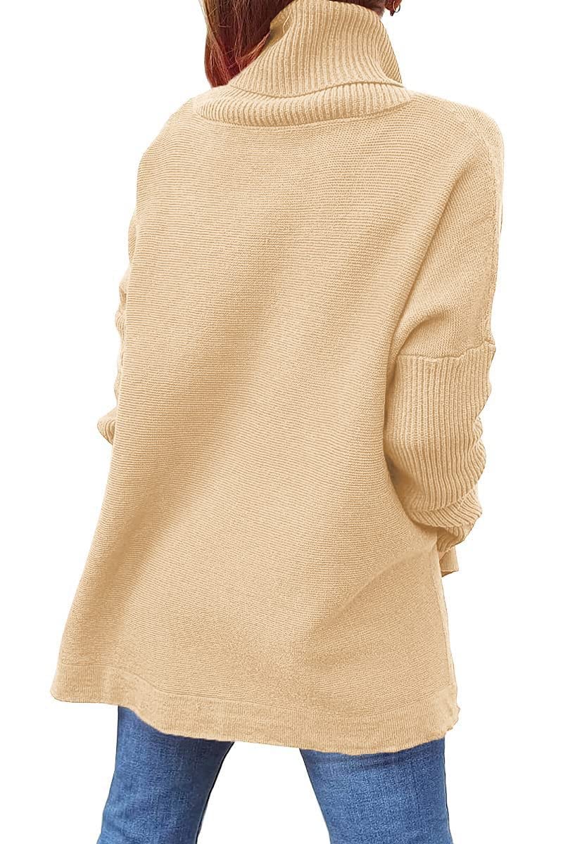 KINGFEN Women's 2023 Fall Turtleneck Knit Sweater - Loose Fit Pullover Top (S-XXL) | Cozy Autumn & Winter Fashion for Work, Casual & Holiday Outfits