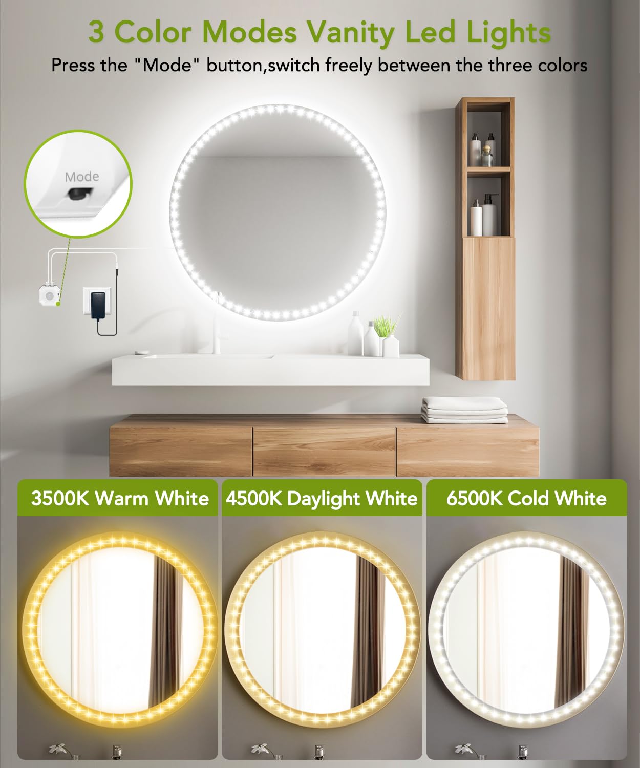 KeShu 13ft LED Vanity Mirror Lights - Ultra Bright Motion Sensor, Bendable & Dimmable Makeup Lighting (Mirror Not Included) - Perfect for Dressing Table, Bathroom Vanity, and Home Salon Setup