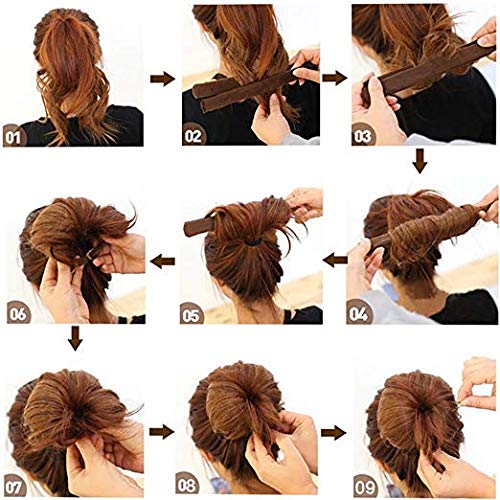 Maahal™ Hair Donut Bun & Banana Bumpit Set - 6-Piece Hair Styling Accessories Kit for French Twist, Updos & Voluminous Puffs - Perfect for Weddings, Prom & Everyday Hairstyles