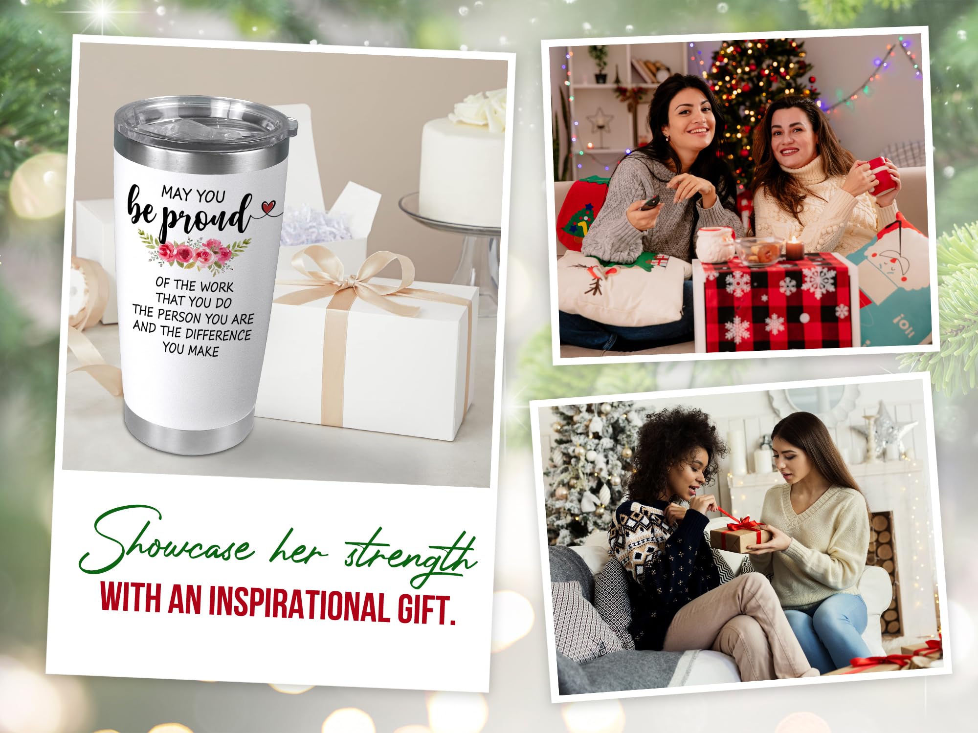 OASSIE 20 oz Stainless Steel Insulated Coffee Tumbler with Lid - Inspirational Gift for Women, Mothers Day, Teachers Day, Birthday, Coworkers, Friends - Perfect for Office, Travel, and Daily Use