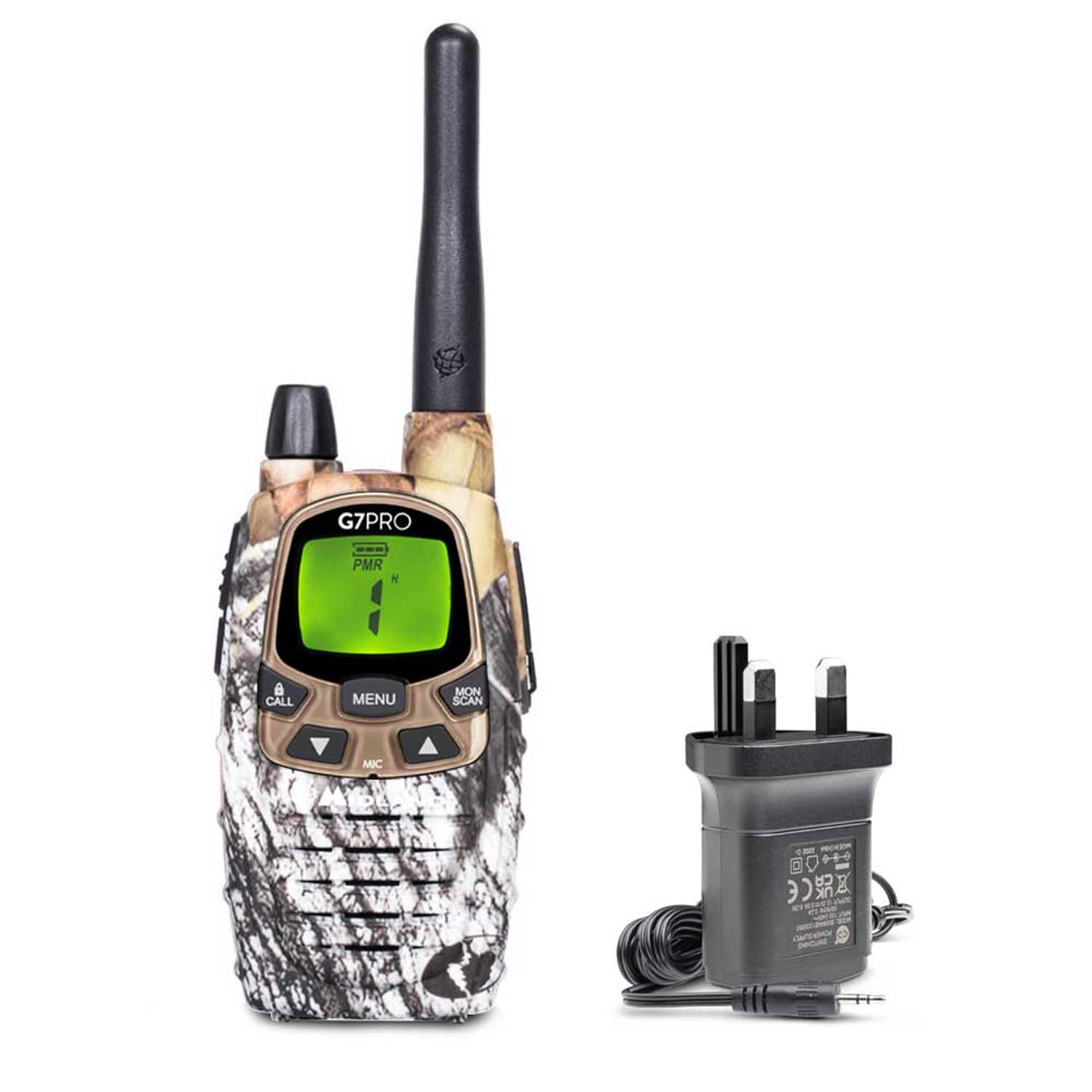 Midland G7 Pro Two Way Radio Walkie Talkie - 16 PMR446 & 69 LPD License-Free Channels, 4 Rechargeable Batteries, Belt Clip - UKCA Certified for Outdoor Adventures, Hiking, Camping & Emergency Communication
