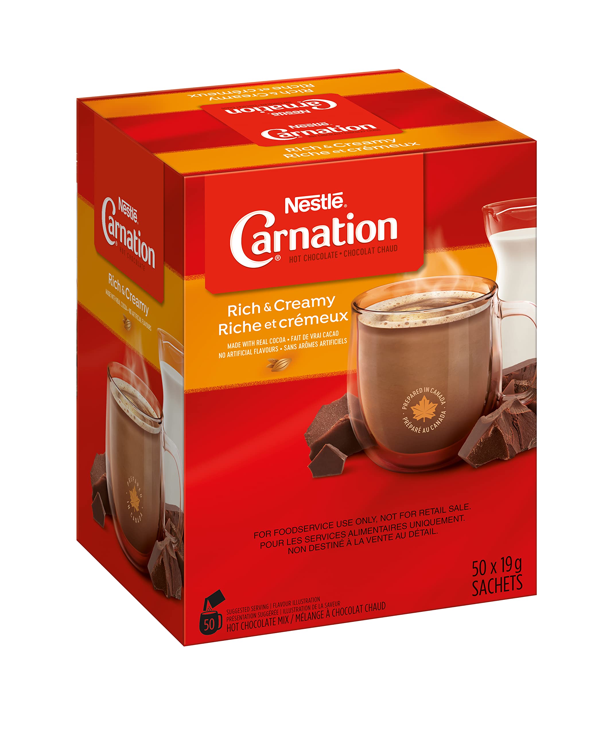 **Carnation Hot Chocolate Mix - Rich & Creamy Cocoa Powder Sachets, 6 Boxes (300 Count, 50x19g) - Perfect for Winter Warmth, Holiday Gifts & Cozy Family Moments**