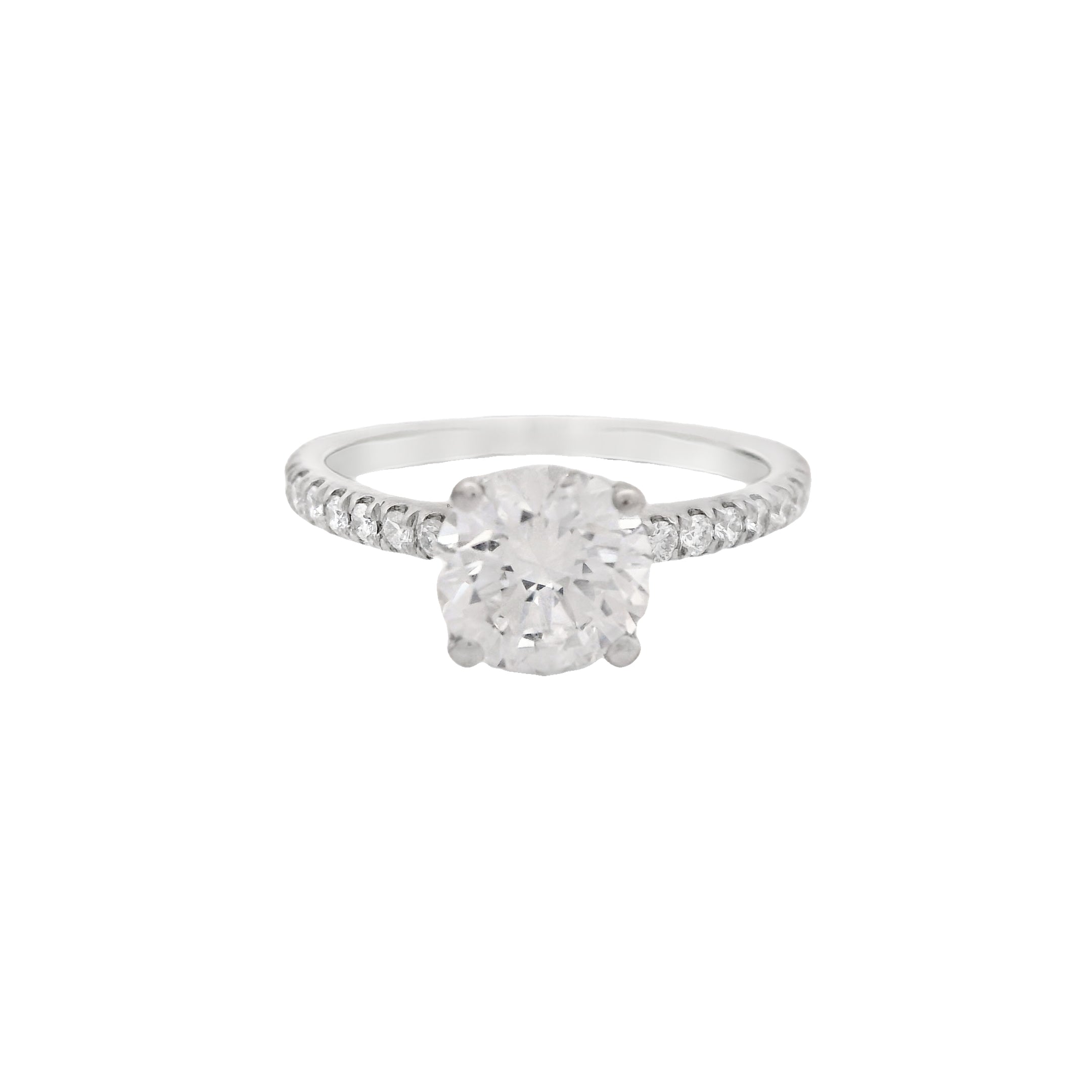 18K White Gold Engagement Ring 1.30CT VVS Hybrid Diamonds - Elegant Bridal Jewelry for Wedding Proposals & Anniversaries | JTJ™