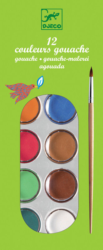 12 Colors Gouache Watercolor Paint Set for Artists - Perfect for Canvas, Paper, and DIY Art Projects