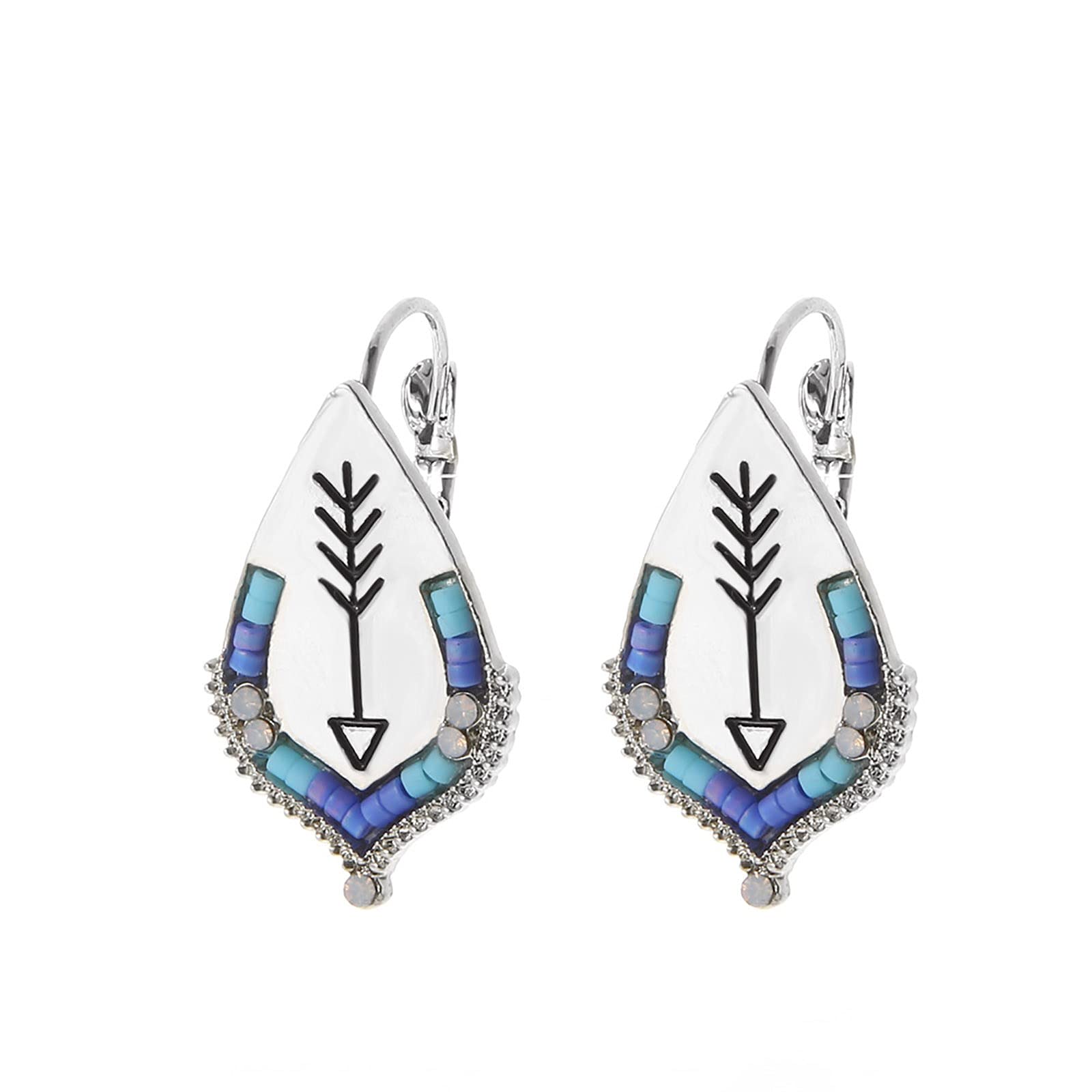 Stylish Blue Dangle Earrings for Women - Trendy Gold Fashion Accessories with Unique Drip Pattern - Perfect for Parties, Date Nights & Everyday Wear (One Size)