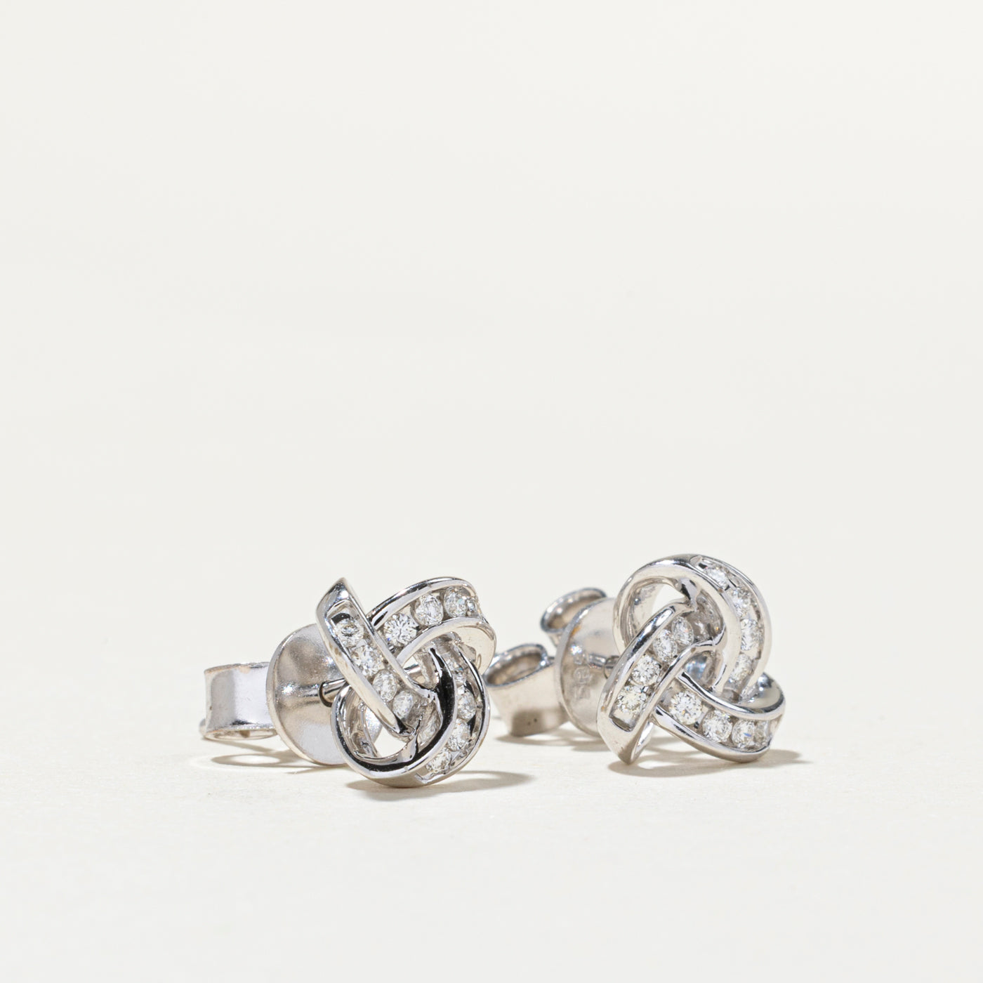 14K Gold Diamond Interlocking Stud Earrings for Women | 0.14ctw G-H Color SI Clarity | Perfect Gift for Anniversary, Birthday & Valentine's Day