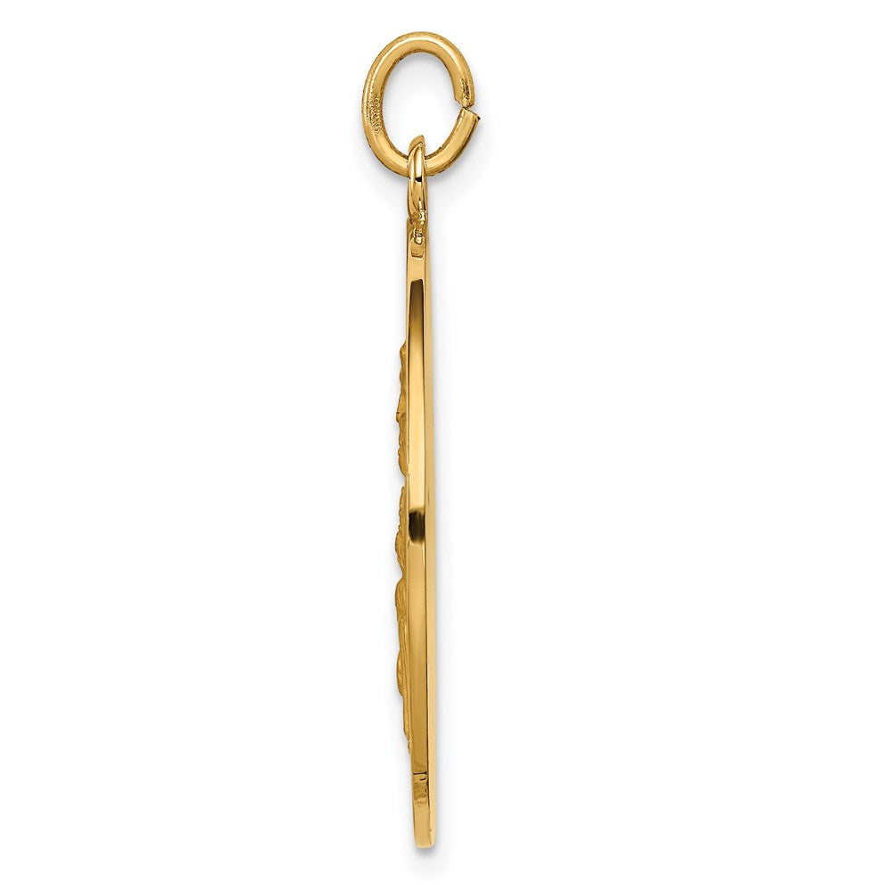 Gold Large Solid Saint Joseph Medal Charm XR1811 - Religious Jewelry for Men & Women - Perfect for Necklaces, Bracelets, and Gifts