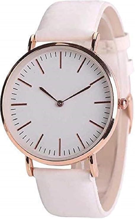 AMIGOS Women's Genuine Leather Analog Watch - Color-Changing White to Pink Dial, Adjustable Strap for Girls & Women | Perfect for Everyday Wear, Office & Special Occasions | Pack of 1