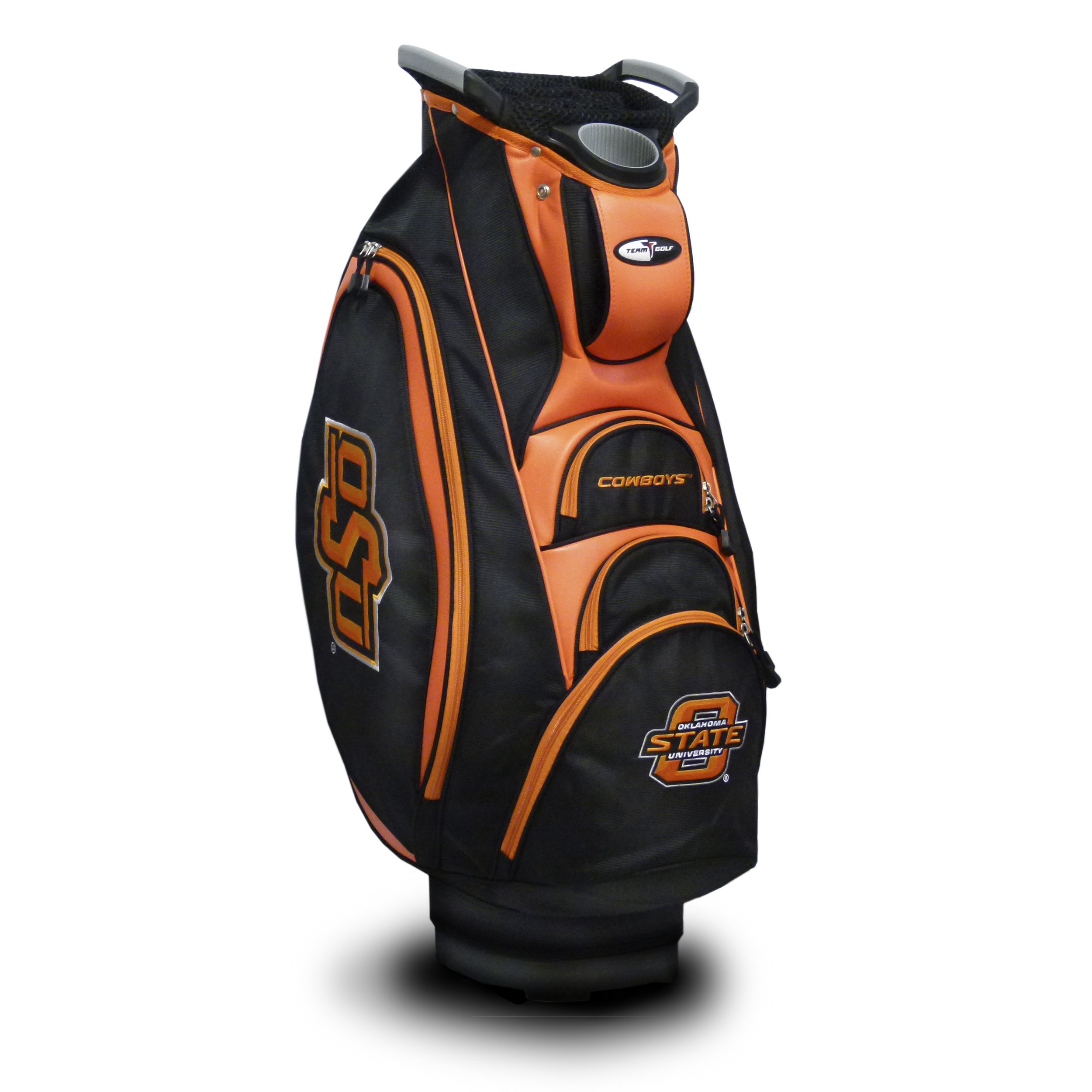 Oklahoma State Cowboys NCAA Golf Cart Bag - 10-Way Top, Dual Handle, Putter Well, Cooler Pocket & Rain Hood | Durable Golf Bag for Men & Women | Perfect for College Golf Tournaments & Country Club Play