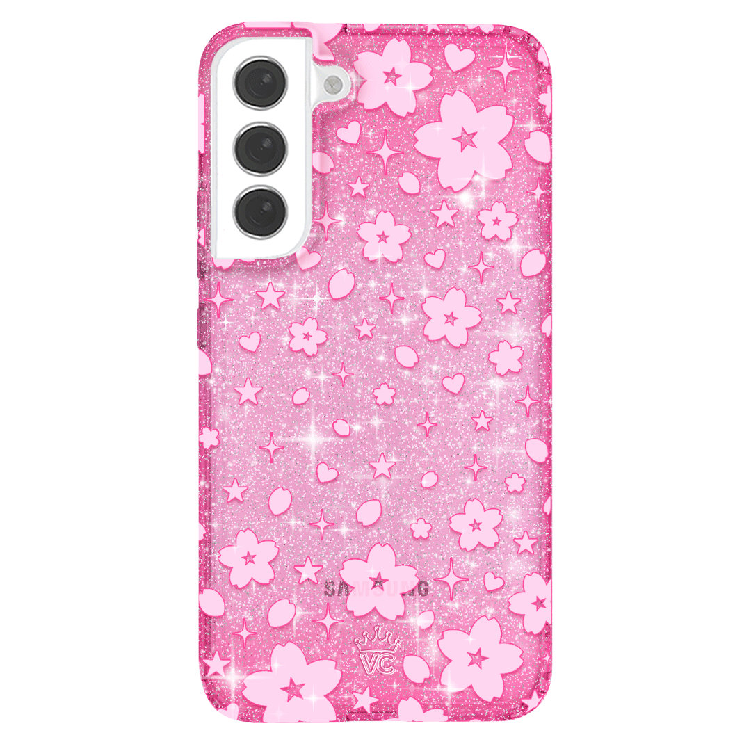 Cherry Blossom Glitter Samsung Phone Case - Elegant & Protective Cover for Samsung Galaxy S21/S20/Note 20 - Perfect for Spring Outfits & Everyday Use
