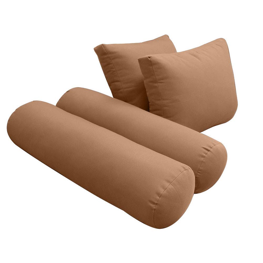 Prolinemax Outdoor Style 1 Full Knife Edge Daybed Mattress Cover - Waterproof Fitted Sheet with Bolster Pillow for Patio, Poolside & Sunbathing