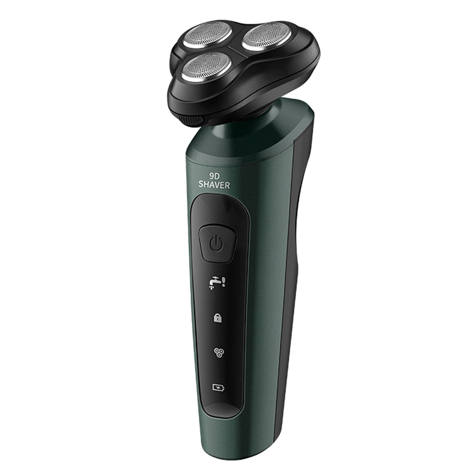 9D Electric Razor for Men - Rechargeable Wet/Dry Shaver with 3 Floating Heads, LED Display & Fully Washable - Beard Trimmer & Hair Clipper for Home, Travel & Gym Use
