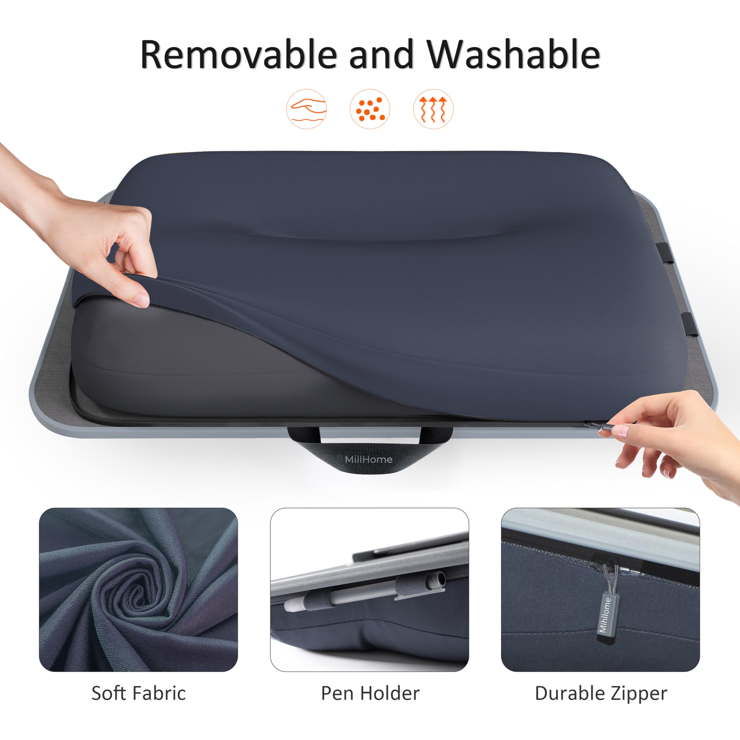 Portable Laptop Lap Desk with Cushion for 17