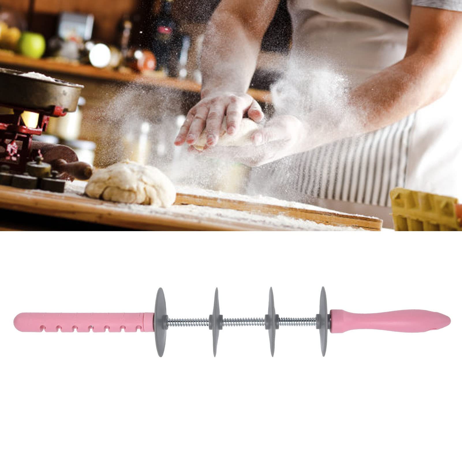 Stainless Steel Adjustable Rolling Pin - Nonstick Dough Roller for Baking, Pastry Making & Cookie Dough - Perfect for Home Kitchen & Dessert Shop Use