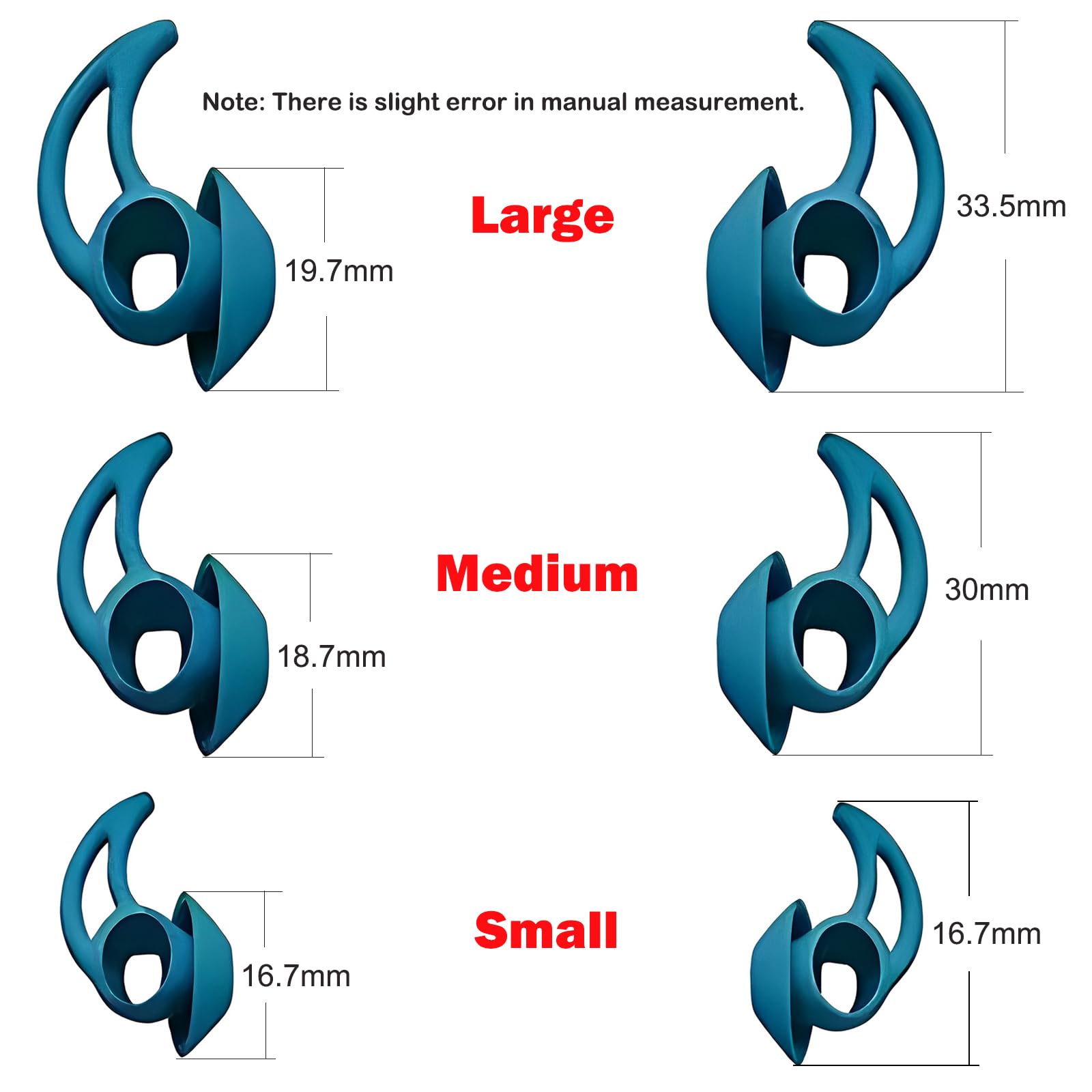 DMZHY 3 Pairs Replacement Earbud Tips - Compatible with Bose Sport & QuietComfort Earbuds II - Blue Small Size - Perfect for Workouts, Running & Noise Isolation