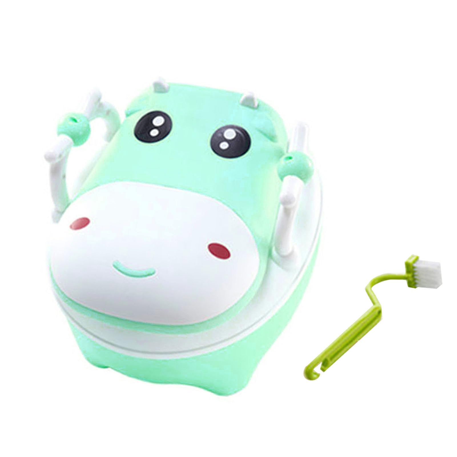 **Green Non-Slip Detachable Toddler Potty Training Toilet with Brush – Gender Neutral Baby Potty for Boys & Girls – Ideal for Home, Travel & Daycare Use**