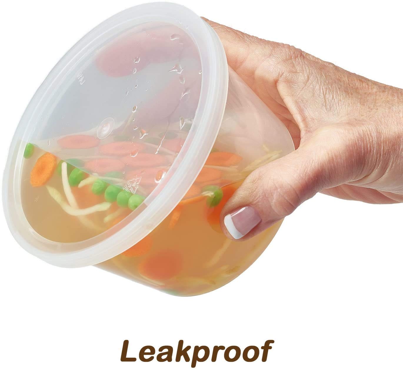 DuraHome 46-Piece BPA-Free Plastic Food Storage Containers with Lids - Leakproof, Microwave & Dishwasher Safe - 16oz & 32oz Clear Deli Containers for Meal Prep, Leftovers & Freezer Storage