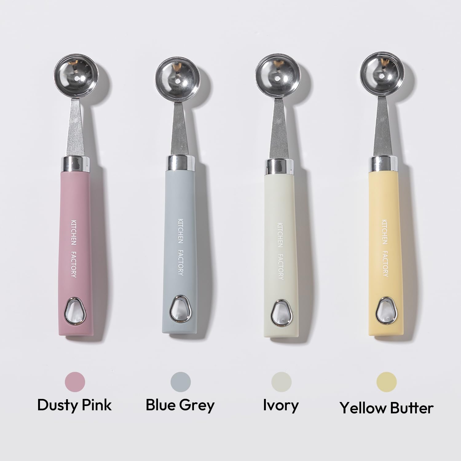 Premium Stainless Steel Melon Baller with Non-Slip Smooth Handle - Small Ice Cream Scoop for Fruits, Cookie Dough, Meatballs - Perfect for Kitchen, Baking, Party Food Prep & Ice Cream Serving (Dusty Pink)