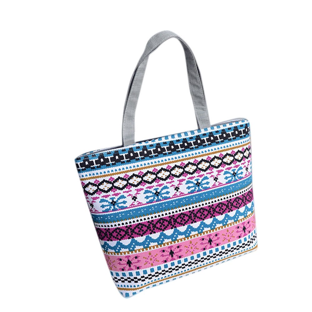 Stylish Women's Canvas Beach Tote Bag with Printed Design - Fashionable Shoulder Shopper for Women & Girls - Perfect for Summer Travel, Shopping, and Beach Outings