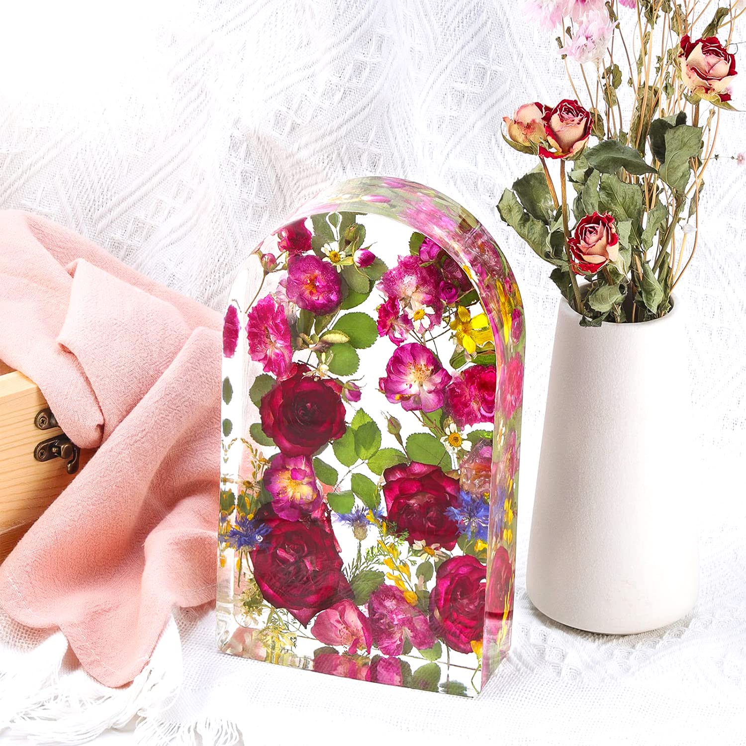 Premium Large Silicone Molds for Resin Casting - Arch Shape Flower Preservation, DIY Book Organizer, Home Decor & Gift Making | Perfect for Wedding Centerpieces, Craft Projects, and Desk Accessories
