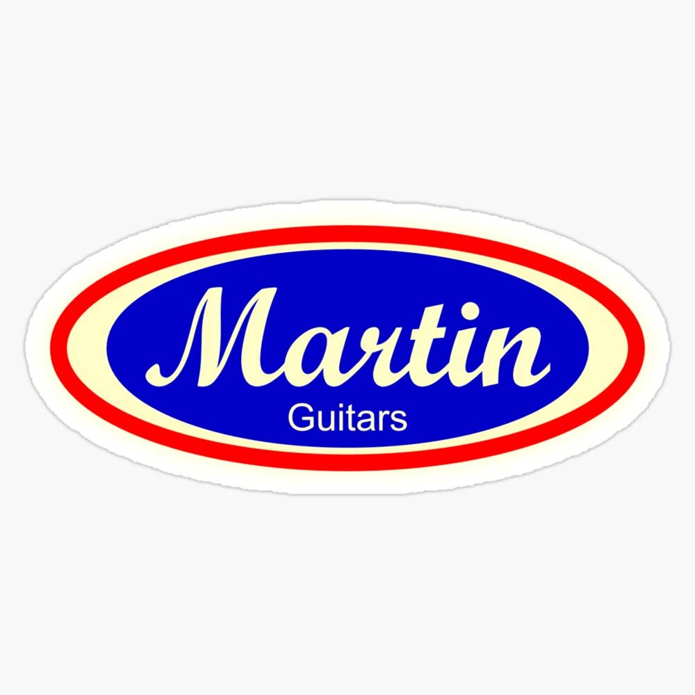 Vintage Martin Guitars Vinyl Waterproof Decal Sticker - 5 Inch Car, Laptop, Wall, Window & Bumper Decoration - Perfect for Music Lovers, Guitar Enthusiasts & Home/Office Decor