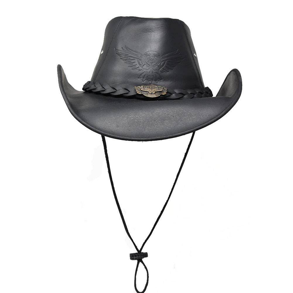 Premium BULLHIDE Leather Cowboy Hat for Men - King of The Road with 3 3/8
