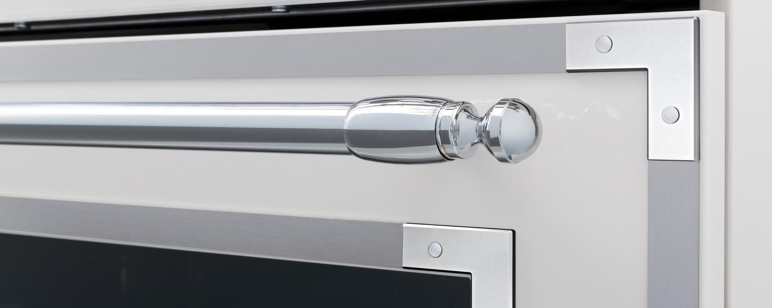 Bertazzoni HER366BCFGMAVT 36 Inch Professional Gas Range - 6 Brass Burners & Cast Iron Griddle in Avorio White | Perfect for Home Chefs & Open Kitchen Designs
