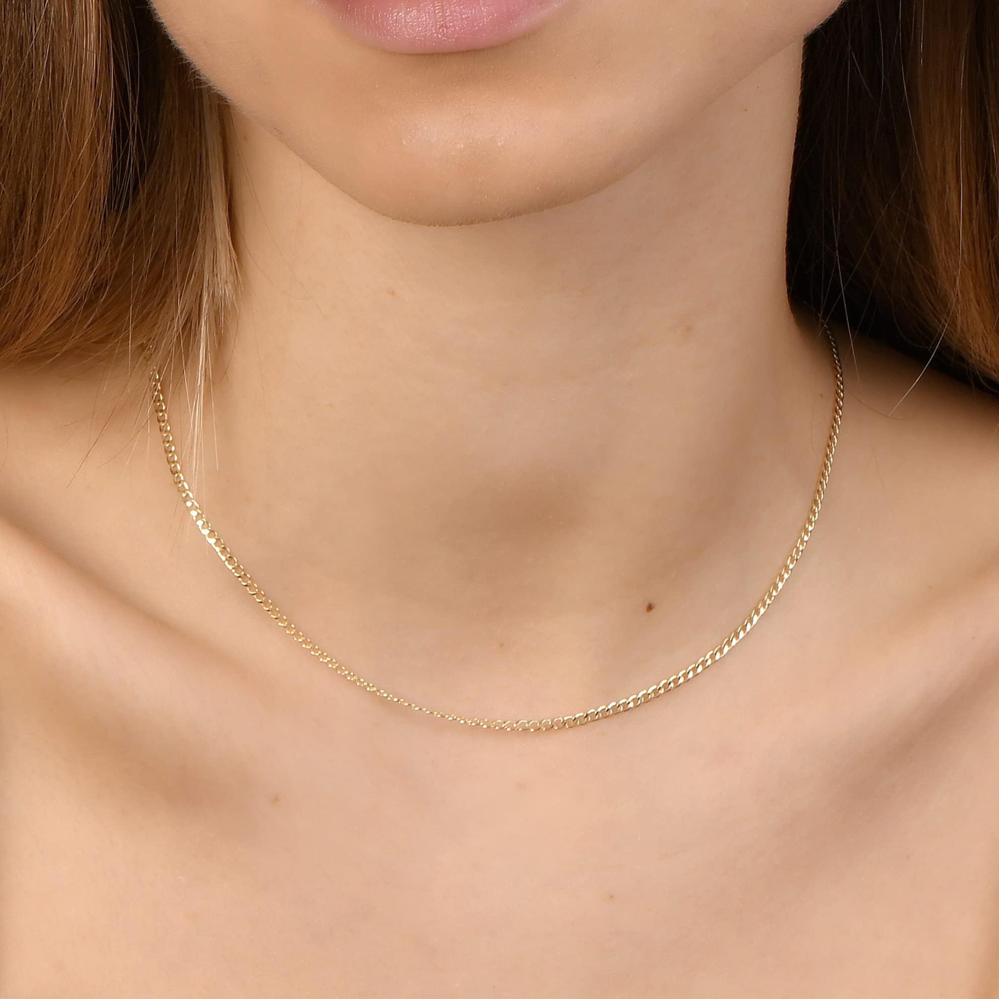 PORI JEWELERS 14K Gold 2.0mm Cuban Link Chain Necklace - 14