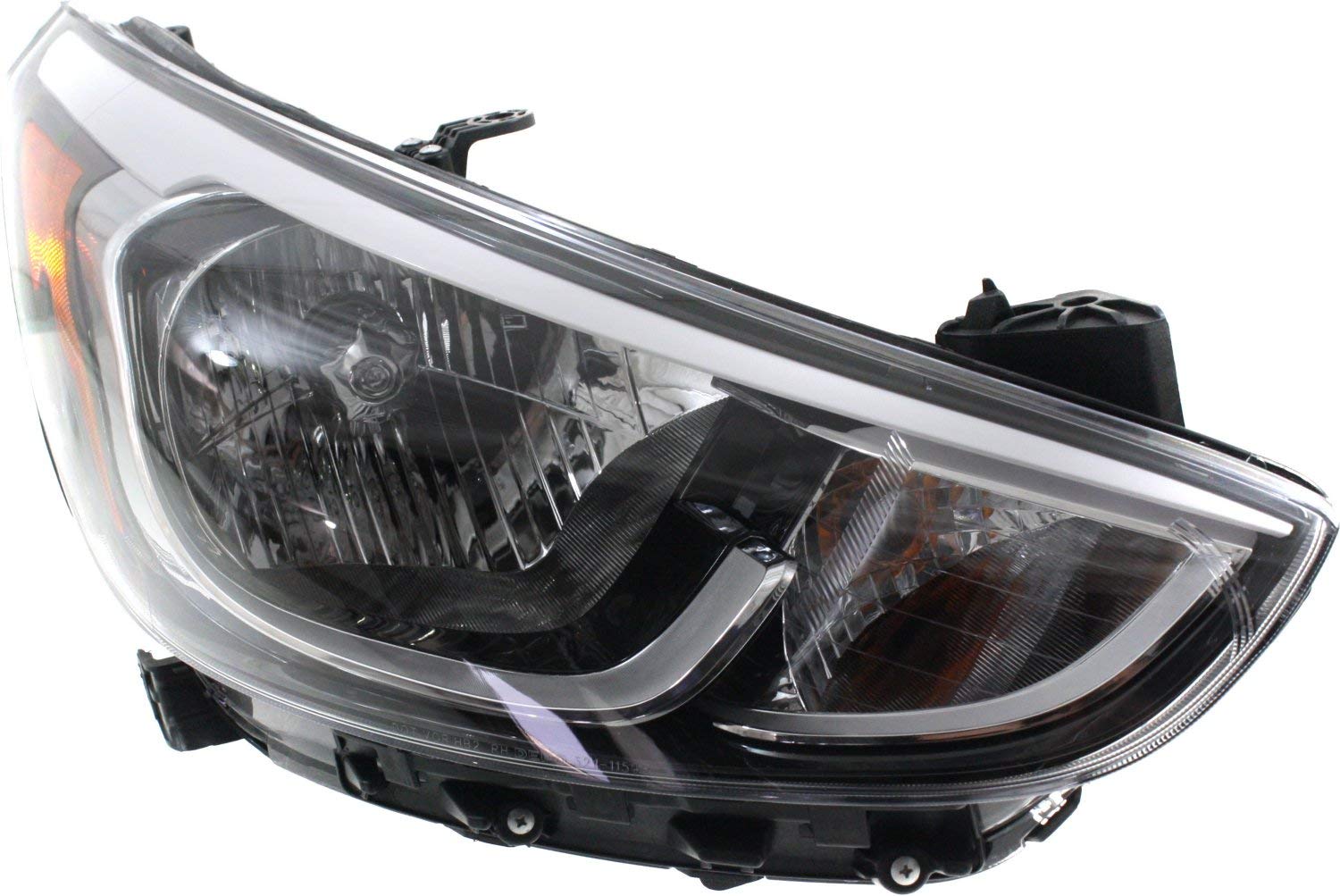 Evan Fischer Halogen Headlight Assembly for Hyundai Accent 2015-2017 - Driver & Passenger Side with Bulbs (CAPA Certified) - Replacement for OEM #921021R710, 921011R710 - Perfect for Hatchback & Sedan Models - Upgrade Your Night Driving Safety