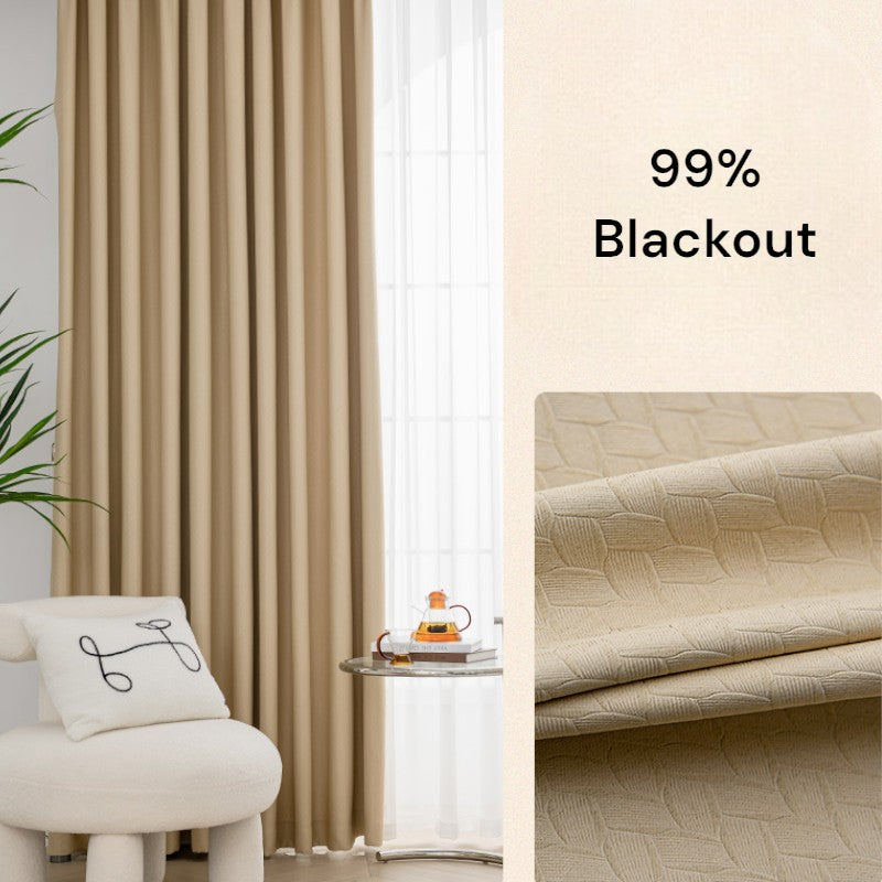 Aviana Blackout Curtains with Embossed Diamond Design - Custom Size for Bedroom & Living Room - Noise Reducing & Thermal Insulated Window Treatments for Home Decor