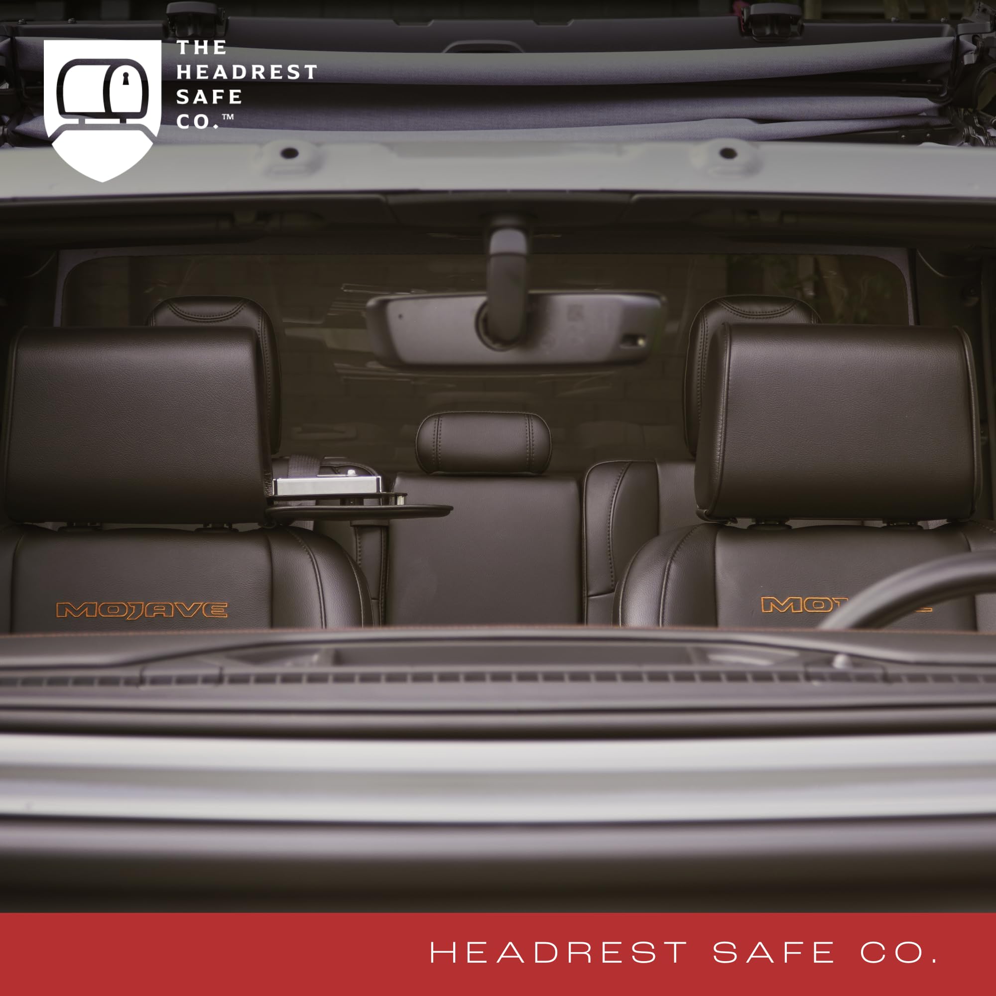 Premium Car Headrest Set - Charcoal Cloth Passenger Seat with Safety Lock & Driver Seat Companion Headrest | Enhanced Comfort for Long Drives & Road Trips