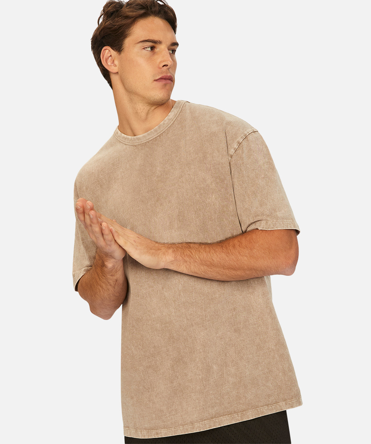 The Del Sur Acid Wash Tee - Soft Vintage Washed Almond T-Shirt for Men | Casual Wear, Street Style & Everyday Comfort