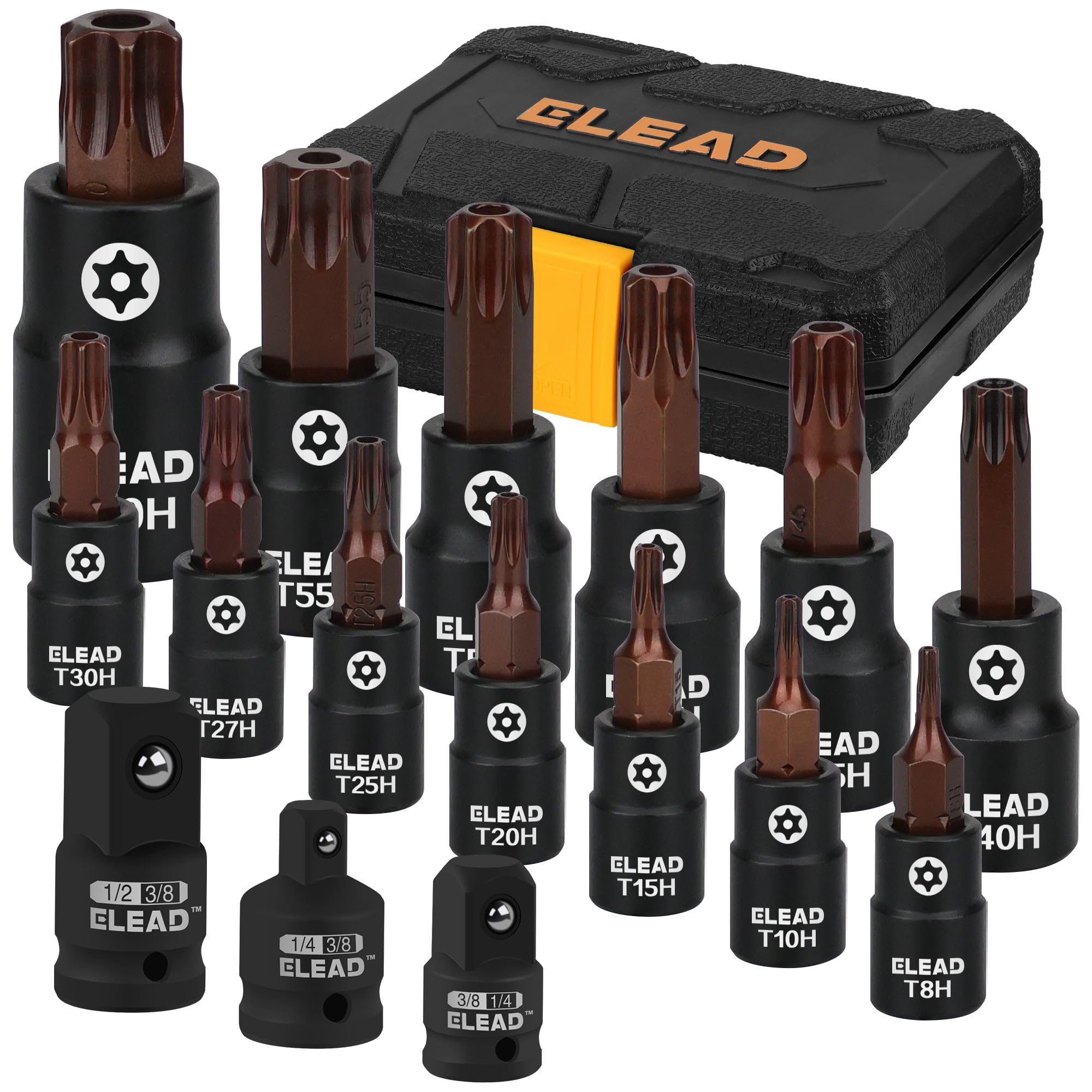 16-Piece Torx Bit Socket Set - High-Quality S2 Steel T8-T60 with 1/4