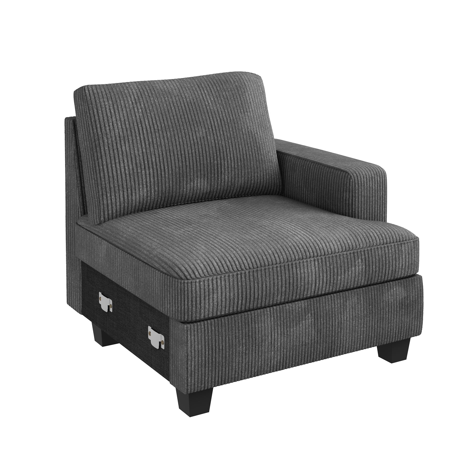 Nolany Right Armrest for Modular Sectional Couch - Customizable Replacement Arm for Sectional Sofa in Dark Grey | Perfect for Living Room, Home Theater & Office Seating