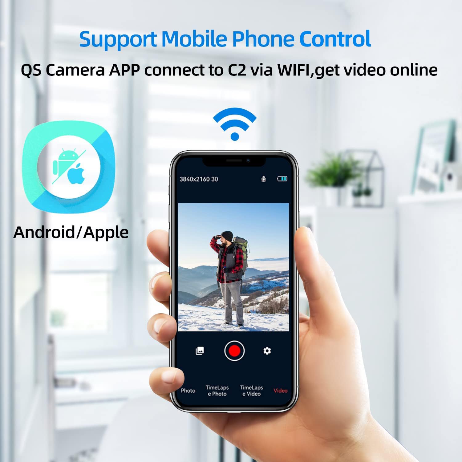 4K WiFi Head Mounted Camera - Anti-Shake Wearable Vlog Camera with 2200mAh Battery & APP Remote Control (32GB) - Perfect for Outdoor Adventures, Sports Recording, and Hands-Free Vlogging