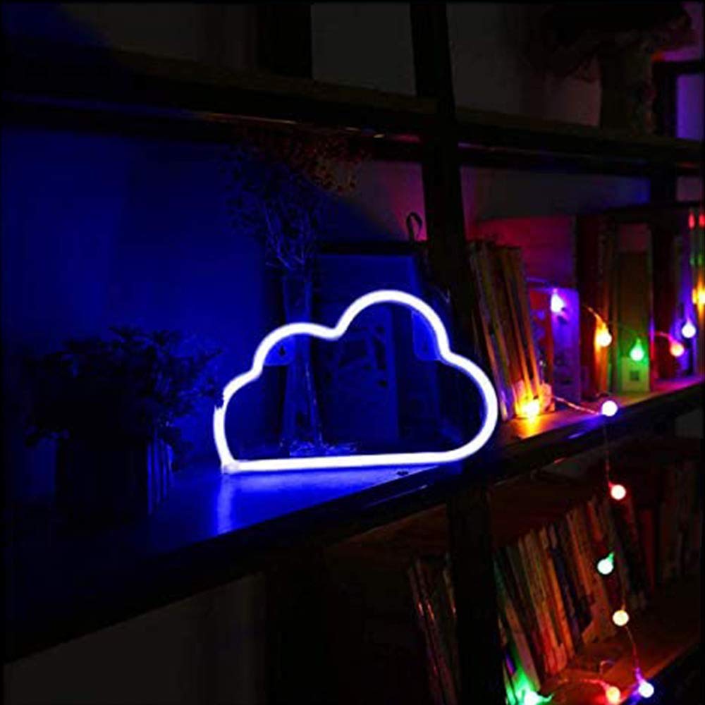 YouOKLight Neon Cloud Sign - Battery/USB Powered LED Wall Light for Bedroom, Kids Room, Living Room Decor | Perfect for Parties, Weddings & Christmas Decorations (Blue)