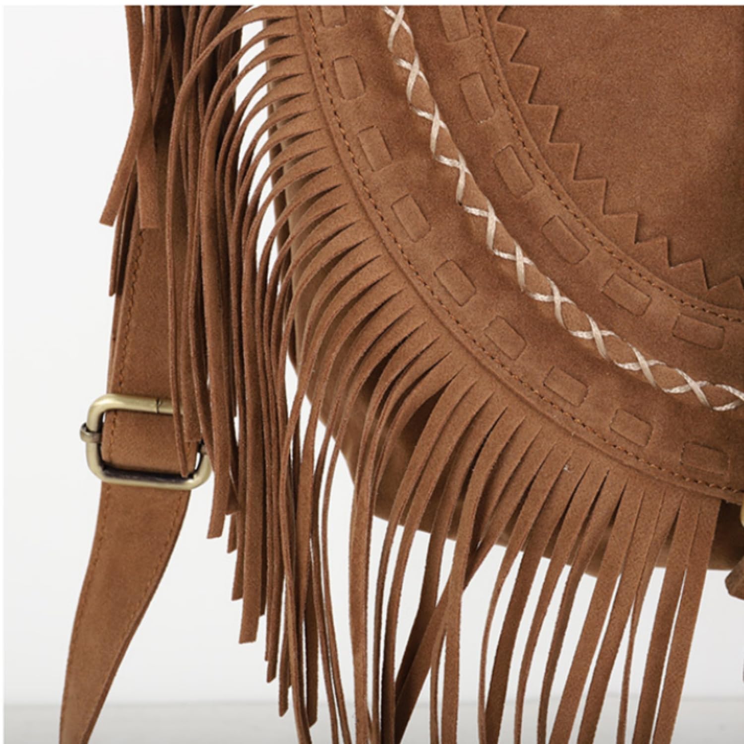 JOLLQUE Women's Suede Crossbody Bag with Tassel - Bohemian Sling Shoulder Purse for Travel, Shopping & Daily Use | Lightweight & Stylish Handbag for Outfits, Work & Casual Wear