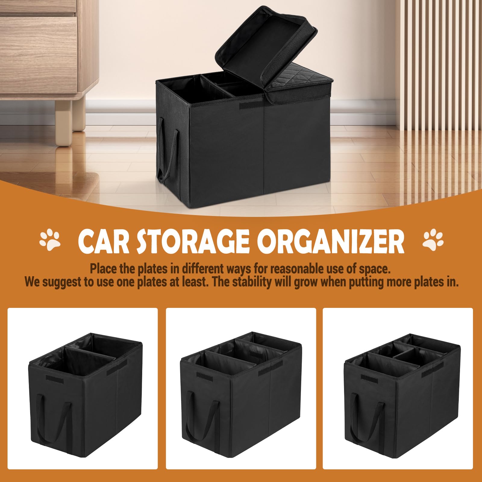 Car Seat Extender for Large Dogs up to 120 LBS - Back Seat Dog Extender with Storage Organizer & Gap Filler for Front/Rear Seats - Perfect for Road Trips, Vet Visits & Outdoor Adventures