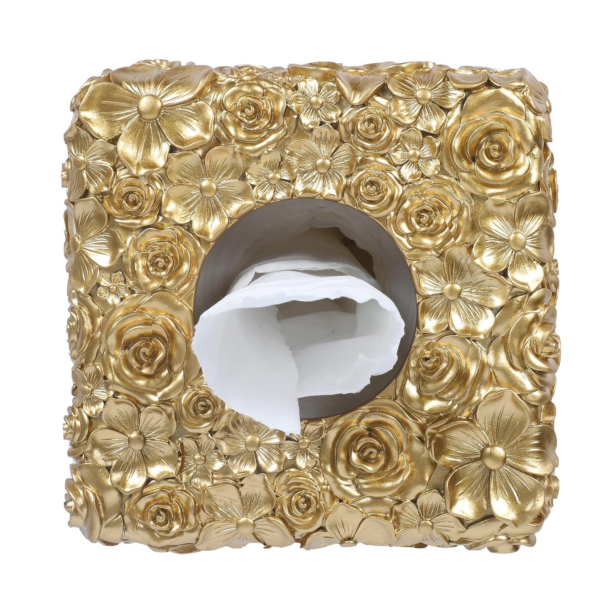 Hymmah Modern Square Tissue Box Cover Holder - Stylish Bathroom Vanity & Countertop Decor - Unique Design for Bedroom, Living Room & Home Accessories - Perfect for Home, Office & Hotel Decor