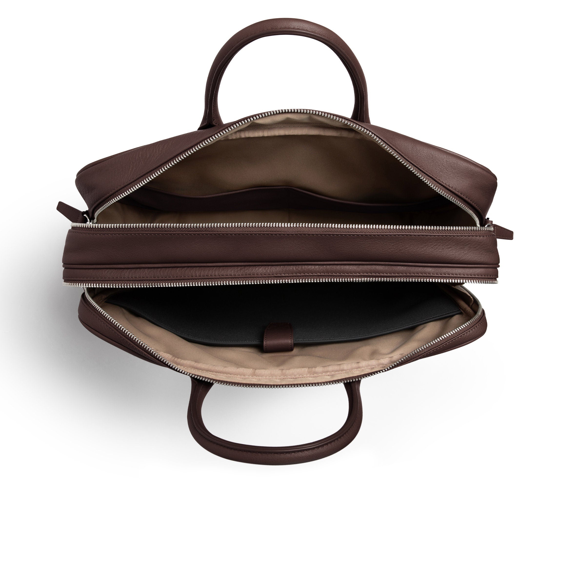 Warren Large Genuine Leather Briefcase for Men - Professional Business Laptop Bag with Adjustable Shoulder Strap - Perfect for Office, Travel & Commuting (Brown)