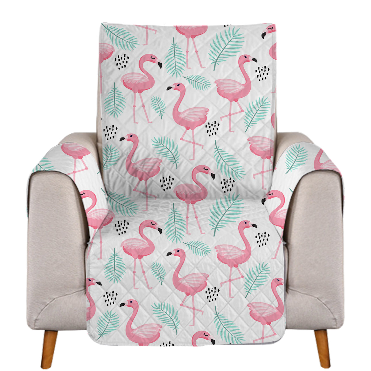 Stylish Flamingo Print Sofa Cover - Soft, Durable Stretchable Couch Protector for Living Room, Bedroom, or Dorm - Water & Stain Resistant Furniture Slipcover