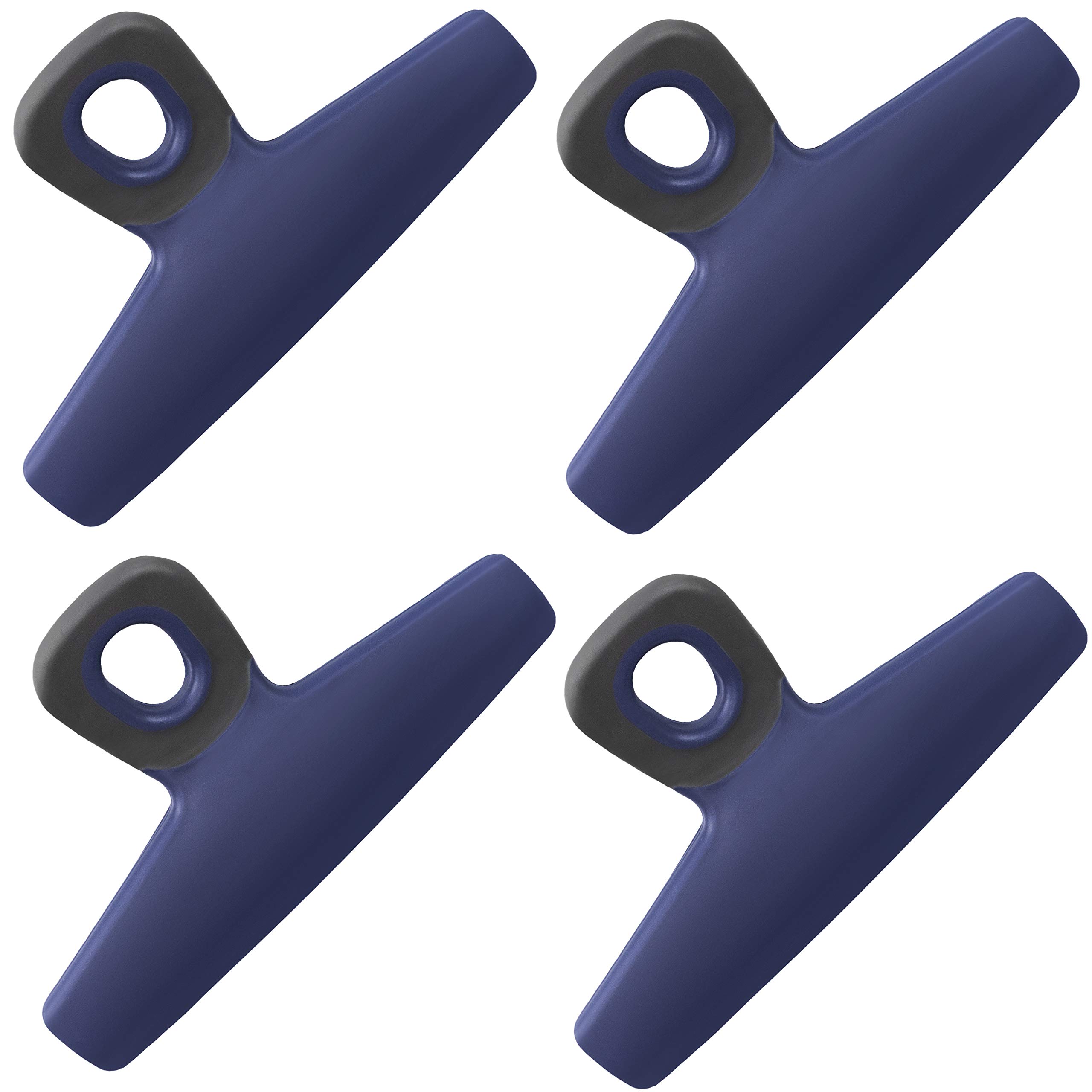 COOK WITH COLOR Heavy Duty Food Clips - 4 Pack Large Wide Bag Clips for Airtight Food Storage | Chip Clips for Chips, Snacks & Bulk Foods | Kitchen & Pantry Organization Essentials (Blue)