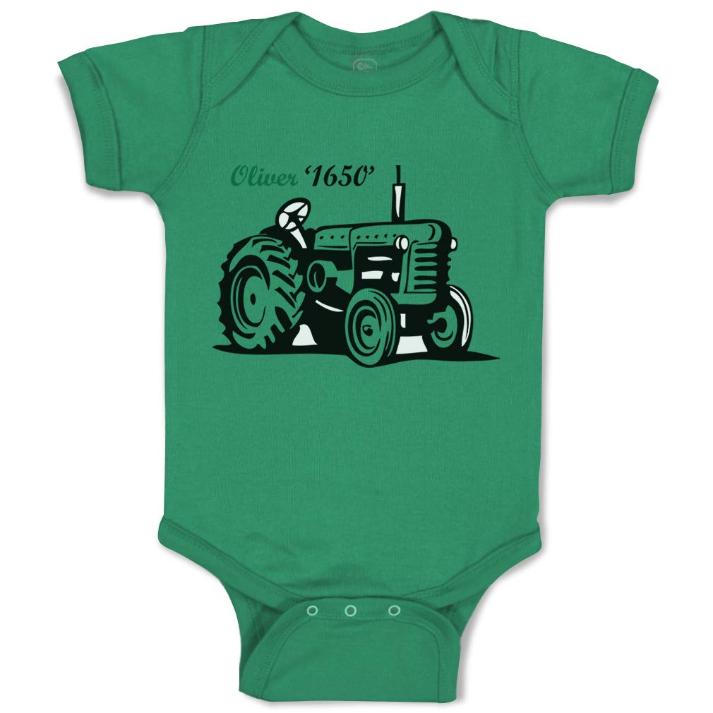 Oliver Tractors Funny Baby Bodysuit - Humorous Cotton Onesie for Boys & Girls (6 Months, Kelly Green) | Perfect for Playtime, Family Photos & Everyday Wear