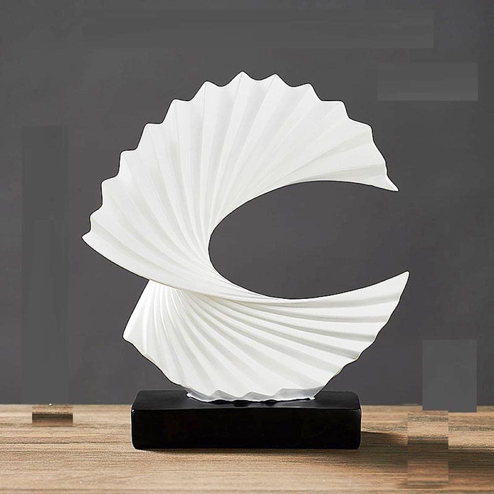 Modern Abstract Resin Sculpture for Home & Office Decor - Elegant White Decorative Sculptures, Room Ornaments & Interior Design Accents | Perfect for Living Room, Bedroom, Workspace & Gift Giving