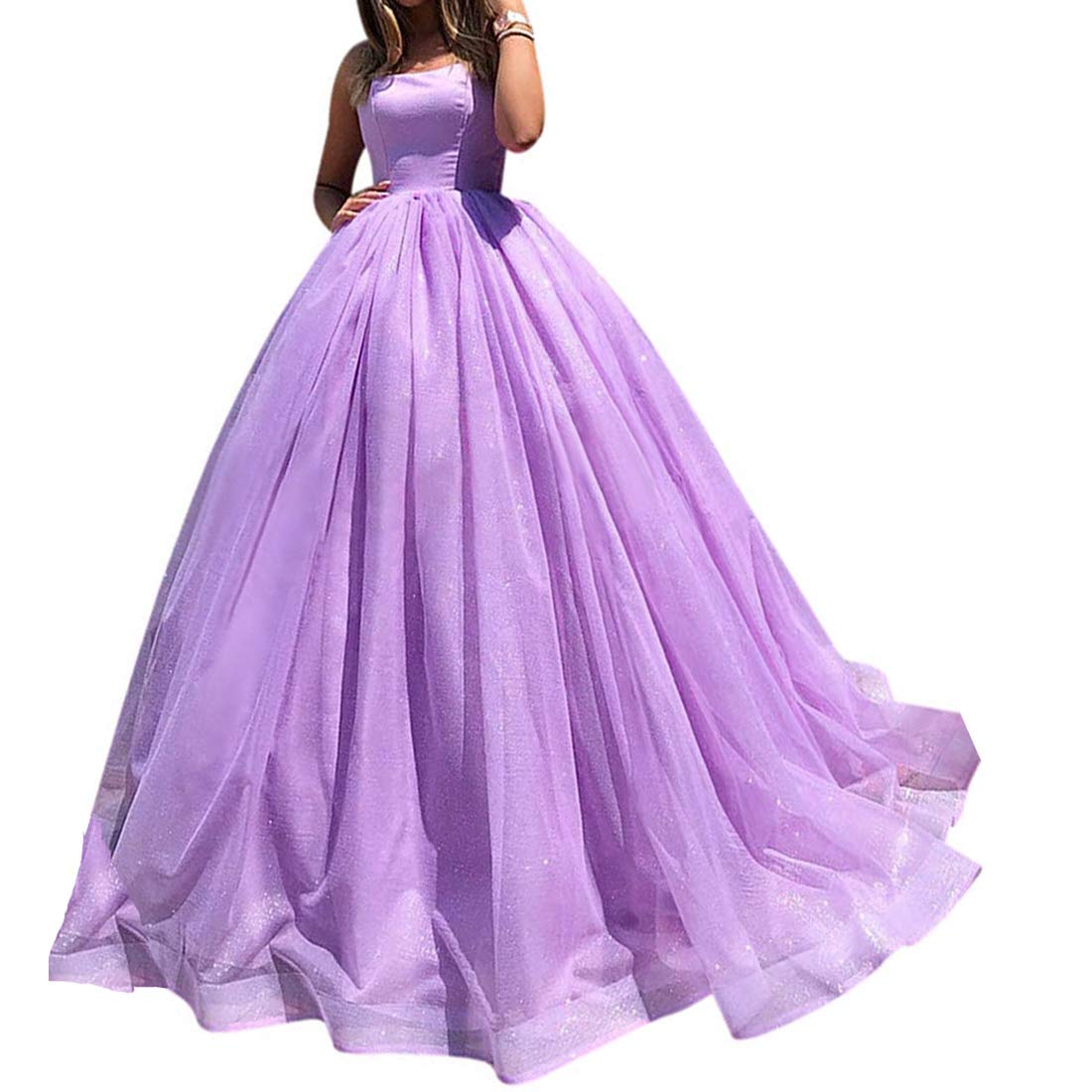 Lemai Women's Elegant Spaghetti Strap Ball Gown - Organza Long Prom Dress for Wedding & Formal Events | Perfect for Homecoming, Quinceañera, and Evening Galas