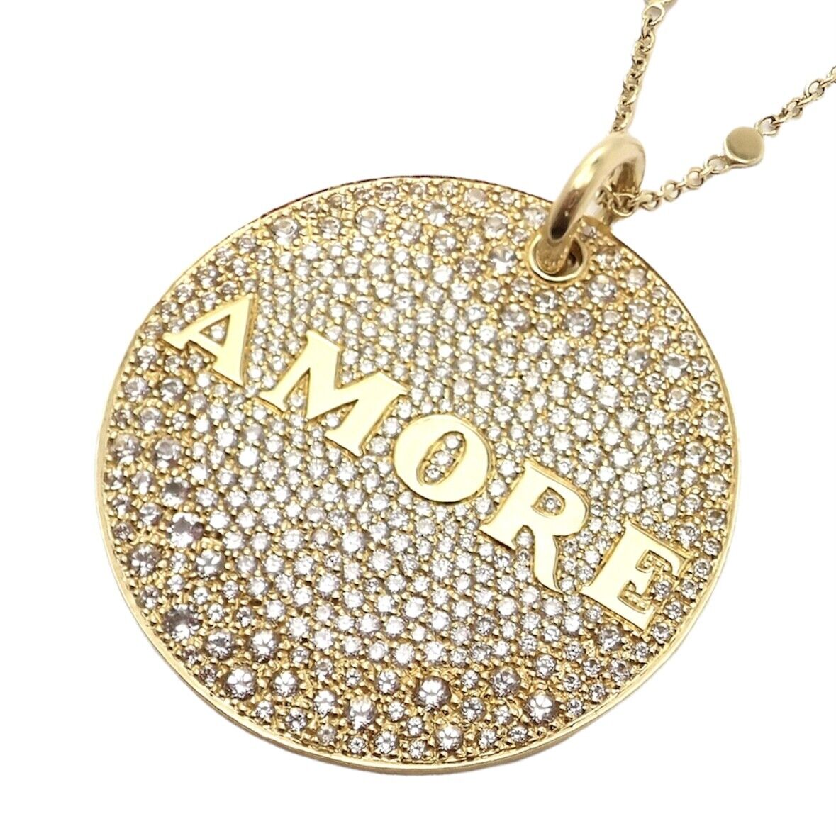 Pasquale Bruni 18k Yellow Gold Large Diamond & Sapphire Amore Pendant Necklace | Luxury Jewelry for Women | Perfect for Anniversaries, Weddings & Special Occasions