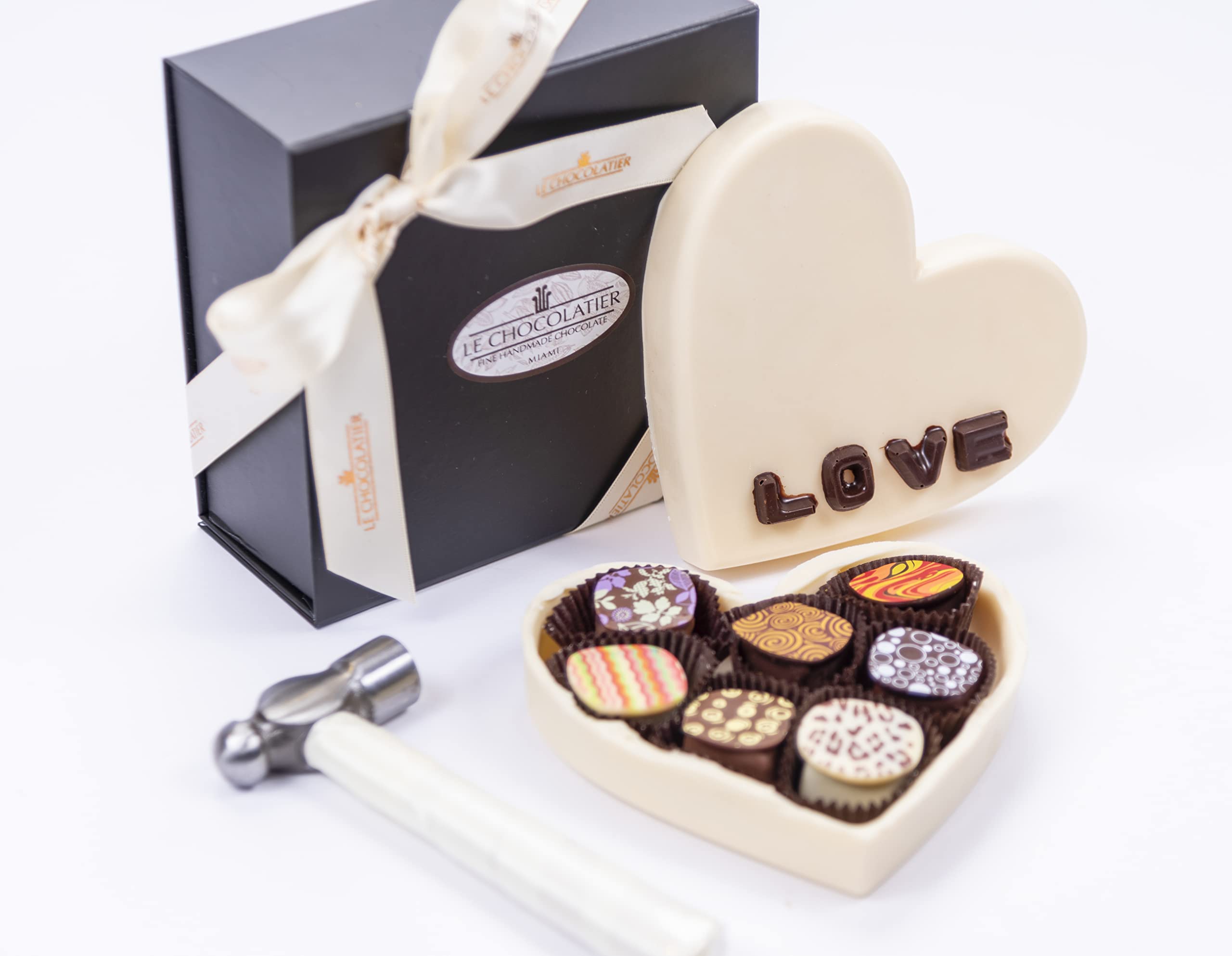 Gourmet Chocolate Heart & Truffle Smash Box - Premium White Chocolate Gift Set with Assorted Truffles for Birthdays, Valentine's Day & Holidays | Perfect for Romantic Gifts, Anniversary Celebrations & Chocolate Lovers