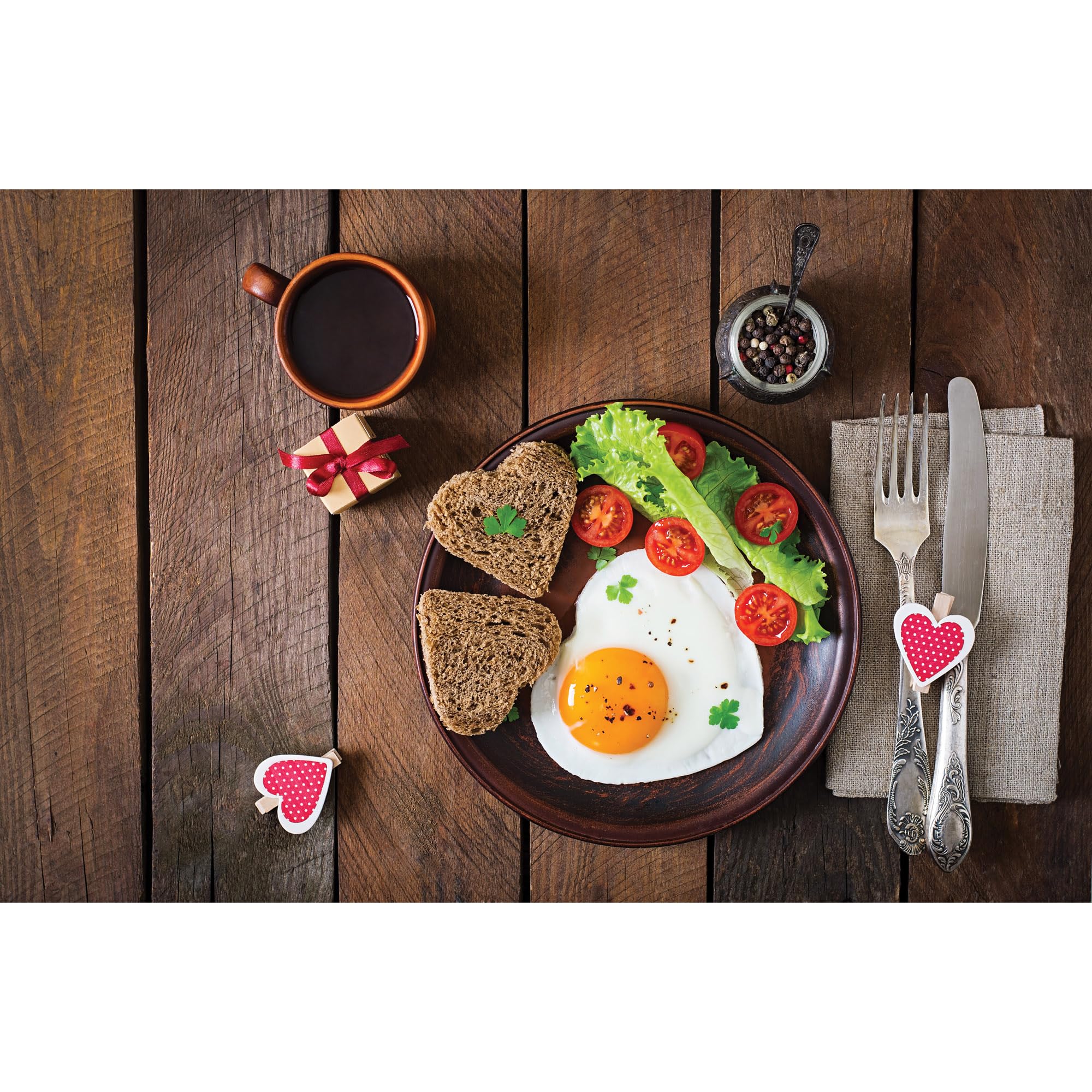Non-Stick Heart Shaped Egg & Pancake Cooking Rings - PFOA & BPA Free - 4.625 x 4.25 Inches (Set of 2) - Perfect for Breakfast, Brunch & Romantic Meals