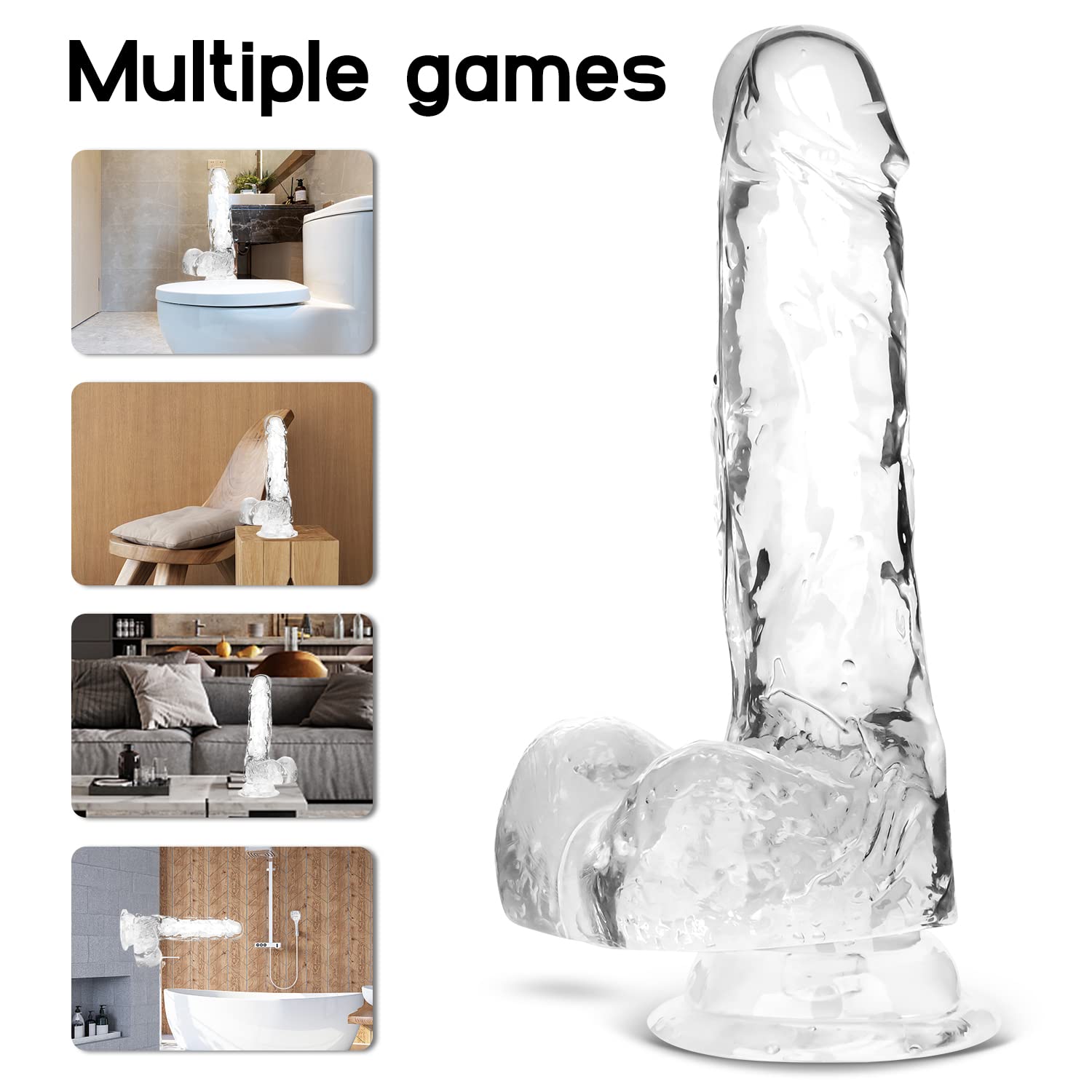 Realistic Thick Dildo with Strong Suction Cup - Large Adult Sex Toy for G-Spot & Clitoral Stimulation - Perfect for Solo Play, Couples & BDSM Scenes